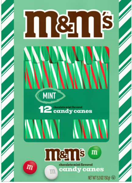 SPANGLER  M & M' s 'Chocolate Mint' Candy Canes 12 Zuckerstangen 150 gr